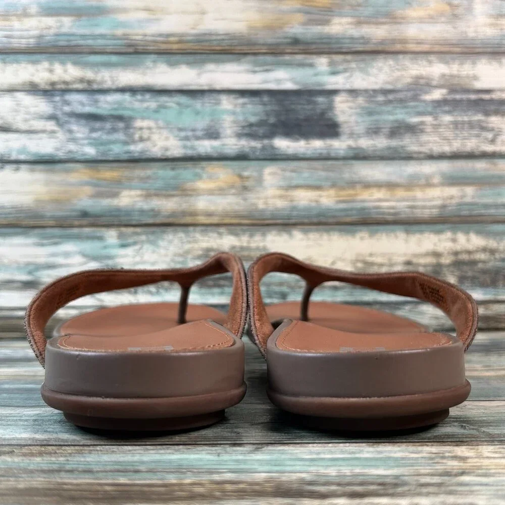 Fitflop Flip Flop Sandals Womens Size 10 Brown Casual Thongs Shimmery